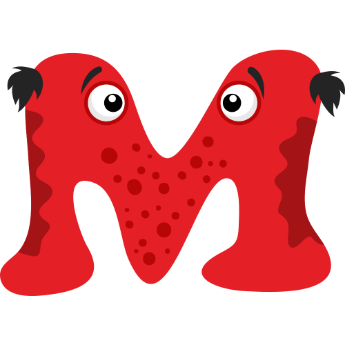 Autocollant Alphabet Enfant Monstre M