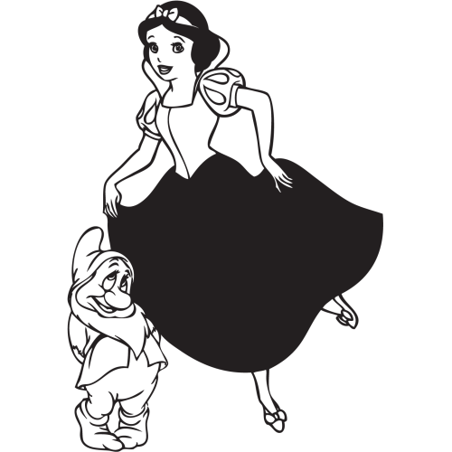 Sticker Blanche Neige - 7 Nains