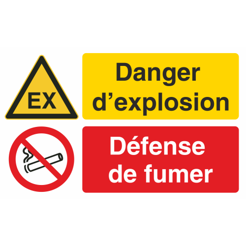 Autocollant Danger D'explosion / Défense De Fumer
