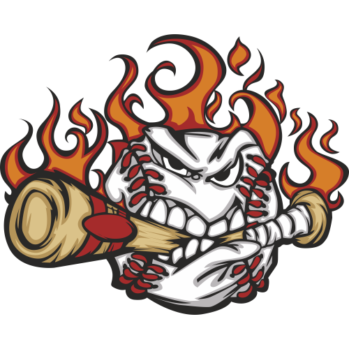 Autocollant Balle Flammes