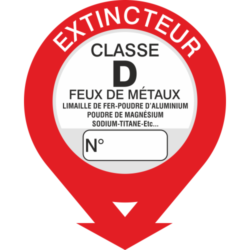 Autocollant Signalisation Extincteur Classe D