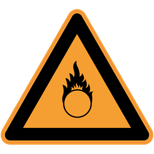 Autocollant Panneau Danger Matière Comburante