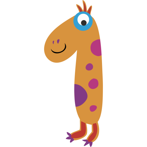 Autocollant Numéro Monstre Enfant