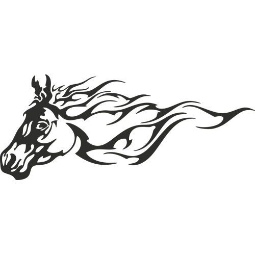 Sticker Cheval Flammes