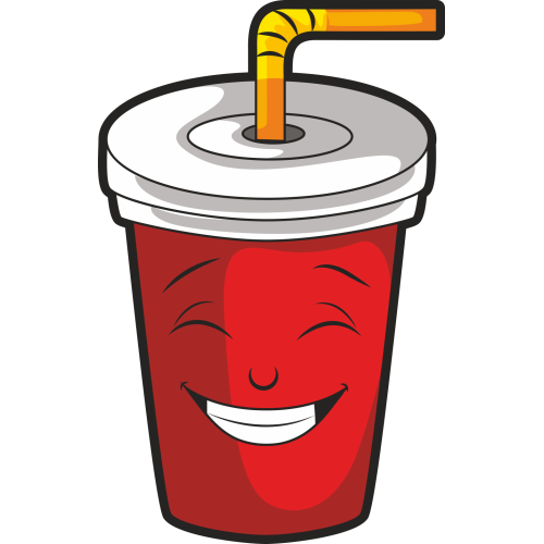 Autocollant Boisson Paille Smiley