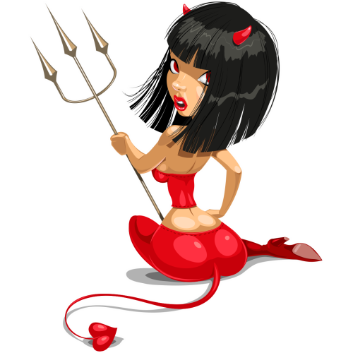 Autocollant Diable Femme Sexy