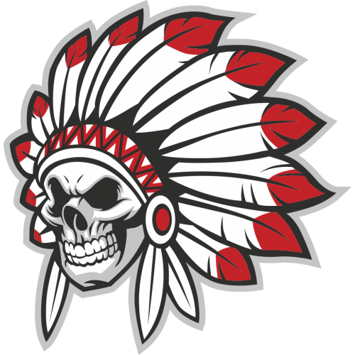 Autocollant Indien Skull