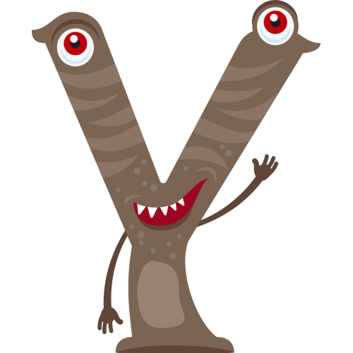 Autocollant Alphabet Monstre Enfant Lettre Y