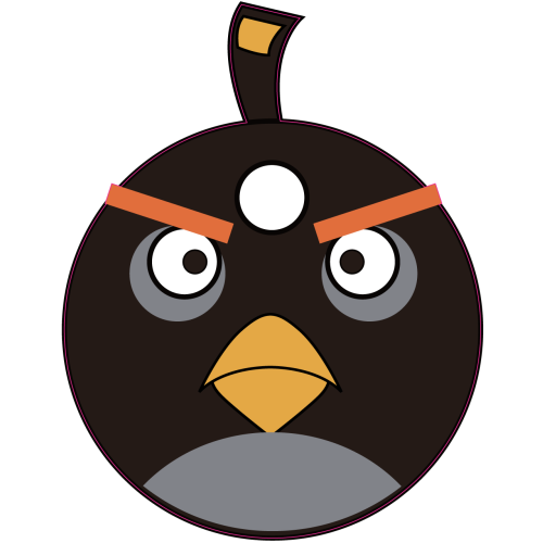 Autocollant Oiseau Noir 2 Angry Birds