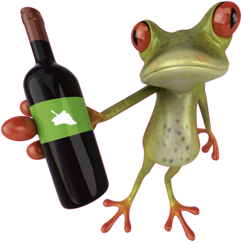 Autocollant Grenouille Vin
