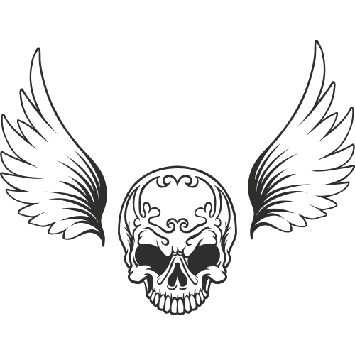 Sticker Skull Wings