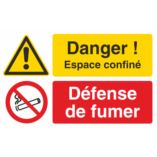 Autocollant Espace Confiné / Défense De Fumer