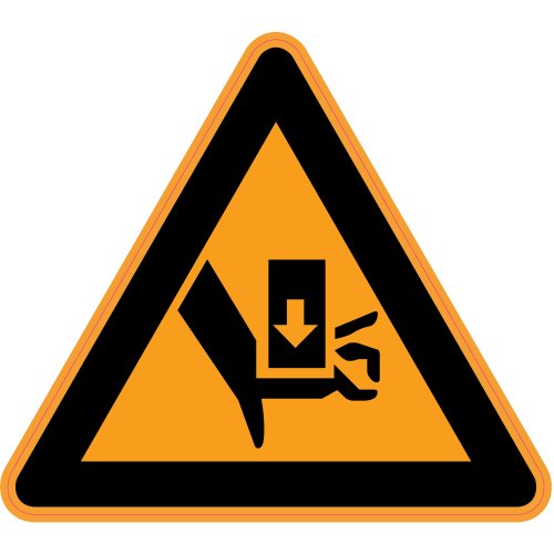 Autocollant Panneau Danger Risque D'écrasement Des Mains