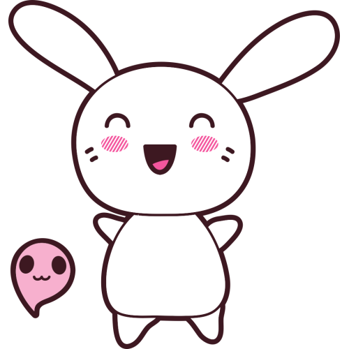 Autocollant Lapin Kawai Manga Fantôme