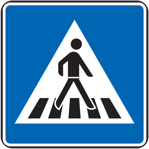 Autocollant Panneau Indication Passage Pour Pietons Droit