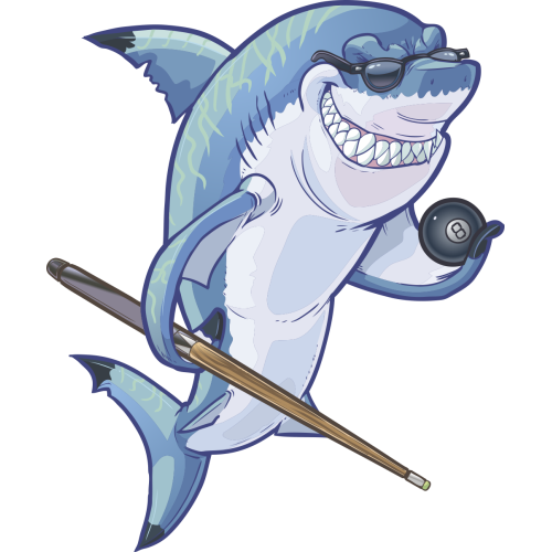 Autocollant Mascotte Requin Billard