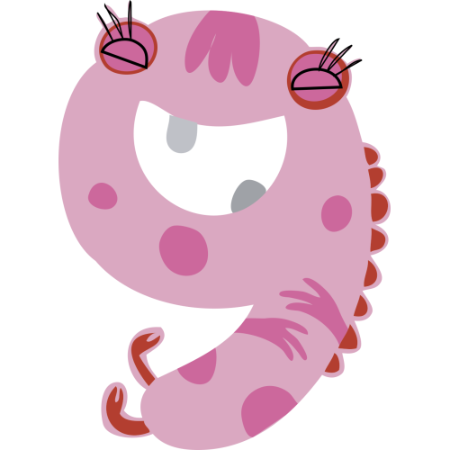 Autocollant Numéro Monstre Enfant