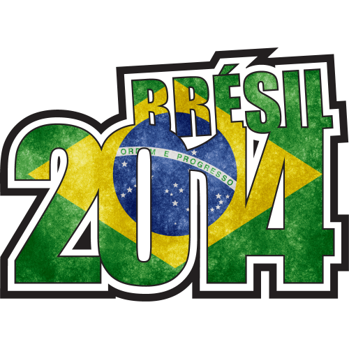 Autocollant Football Bresil 2014