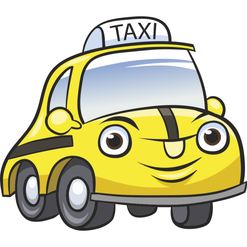 Autocollant Voiture Enfant Taxi Jaune