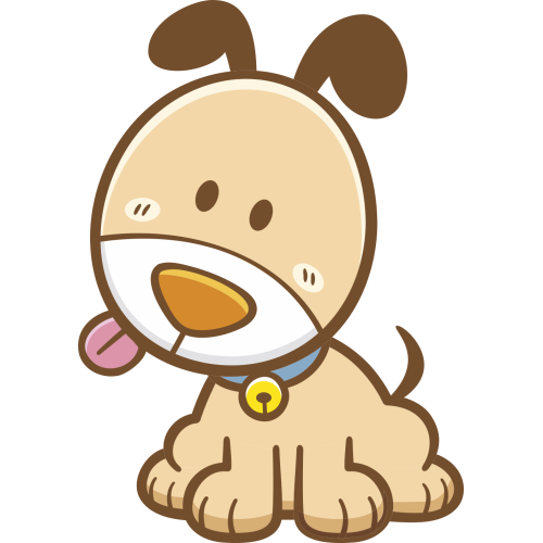 Autocollant Enfant Chien Langue Tirée