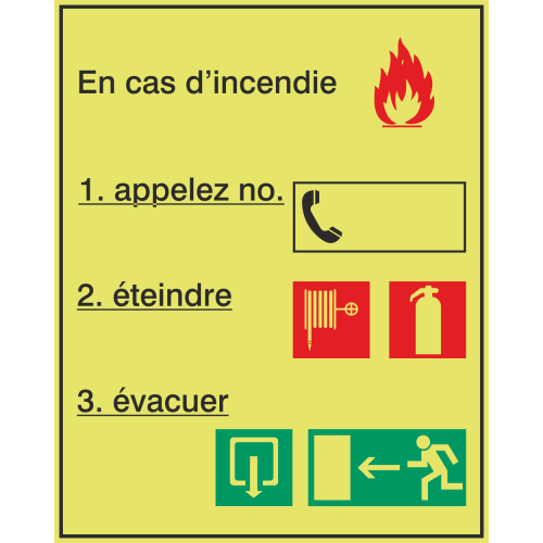 Autocollant Consigne De Sécurité Incendie 2