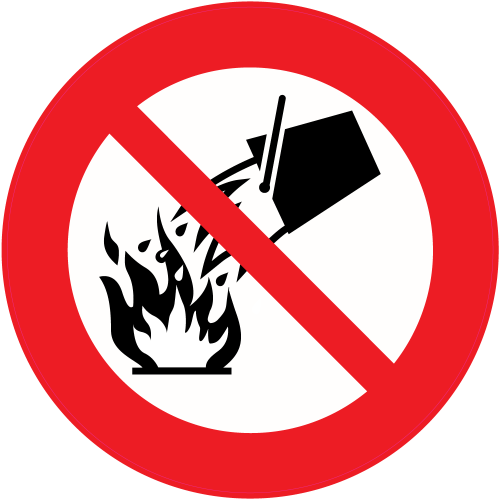 Autocollant Panneau Interdiction D'éteindre Avec De L'eau