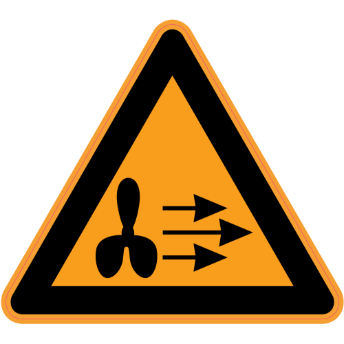 Autocollant Panneau Danger Vent Fort
