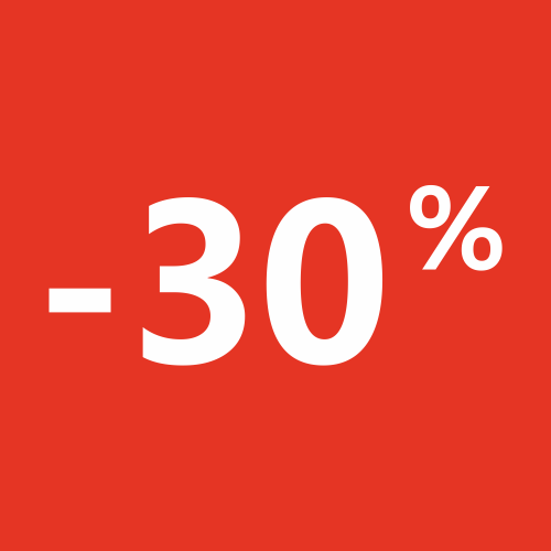 Autocollant Soldes 30% Carré Rouge