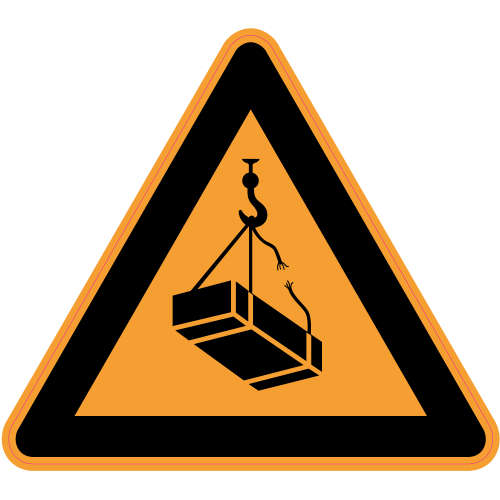 Autocollant Panneau Danger Charges Suspendues