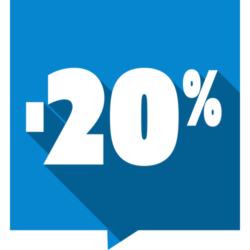 Autocollant Soldes -20% Carré Couleurs