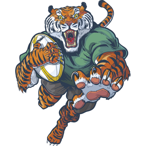 Autocollant Mascotte Tigre Rugby