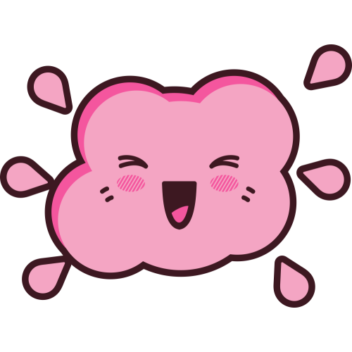 Autocollant Nuage Kawai Manga Rire