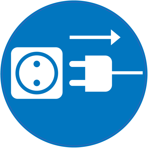 Autocollant Panneau Obligation Débrancher Prise électrique
