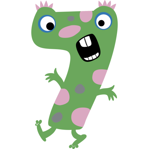 Autocollant Numéro Monstre Enfant