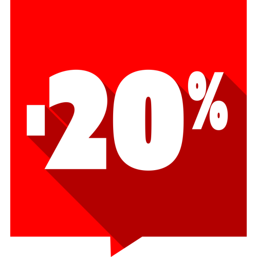 Autocollant Soldes -20% Carré Rouge 1