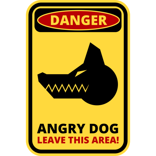 Autocollant Panneau Danger Chien
