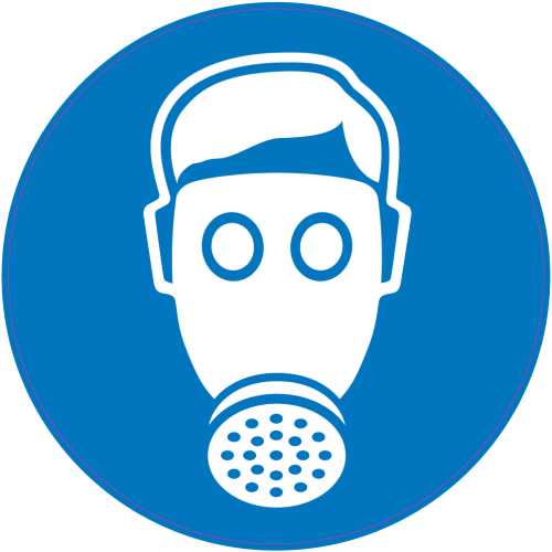 Autocollant Panneau Obligation Porter Masque Anti-gaz