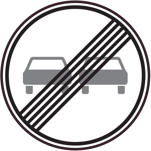 Autocollant Panneau Indication Fin D'interdiction De Dépasser