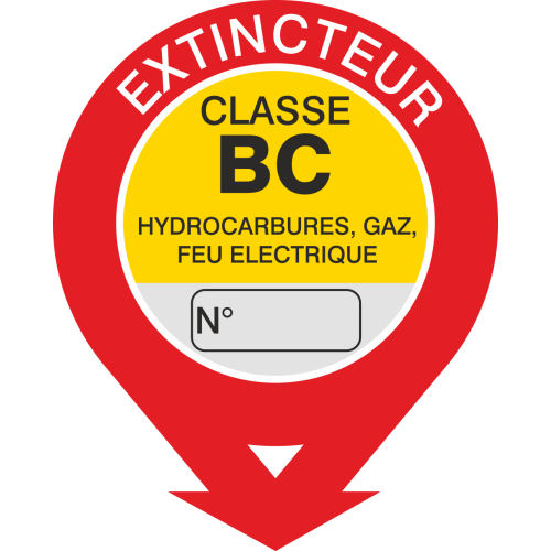 Autocollant Signalisation Extincteur Classe Bc