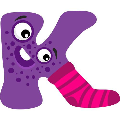 Autocollant Alphabet Enfant Monstre K