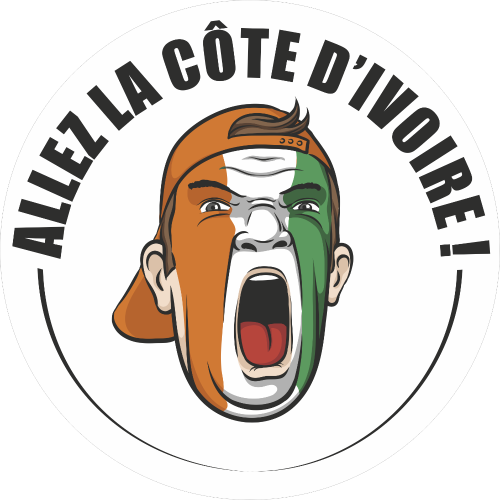 Autocollant Football Allez La Cote Ivoire
