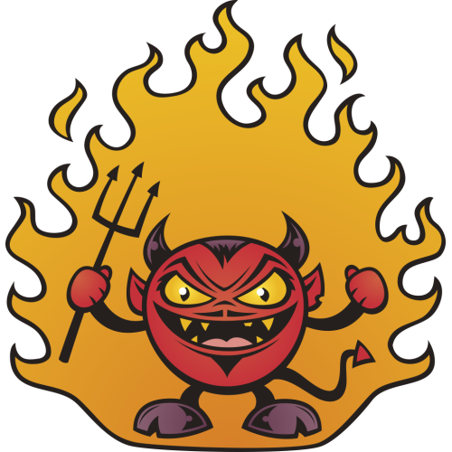 Autocollant Diable Flammes