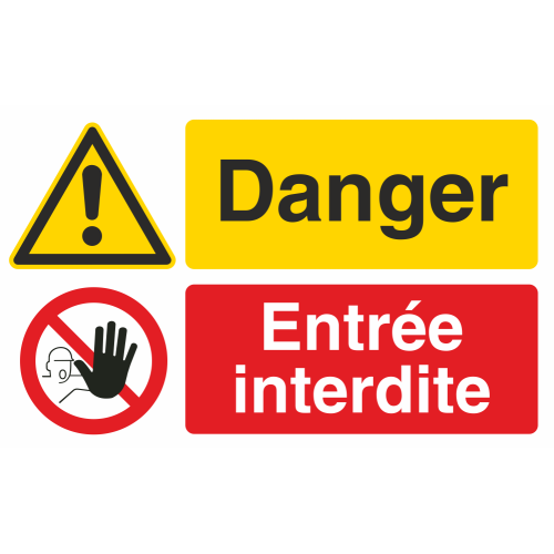 Autocollant Danger / Entrée interdite