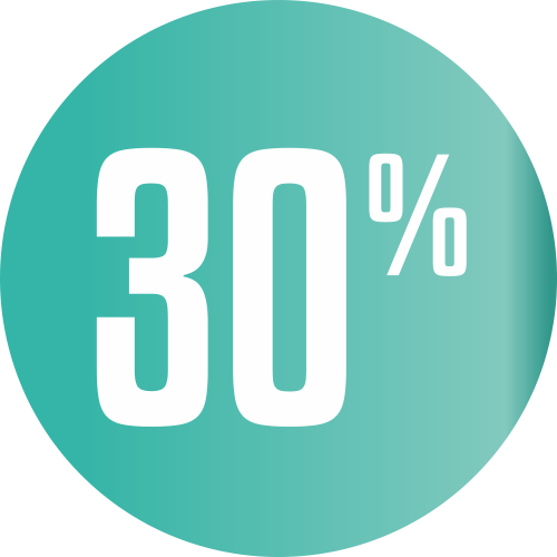 Autocollant Soldes 30% Cercle Bleu