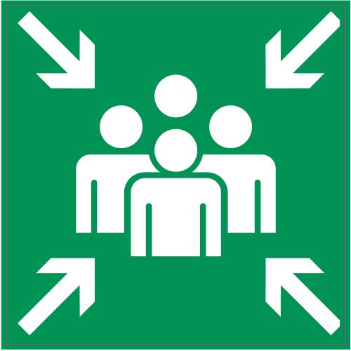 Autocollant Panneau Indication Point De Rassemblement