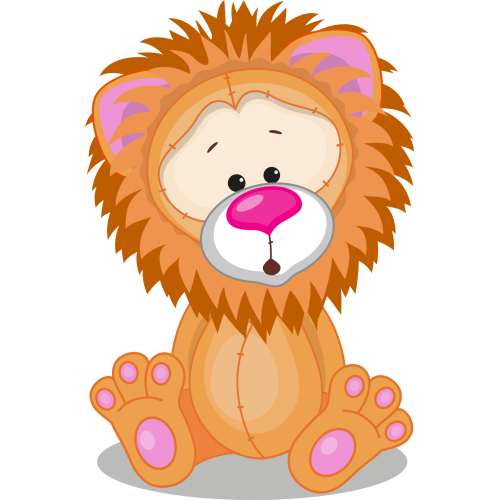 Autocollant Mignon Lion