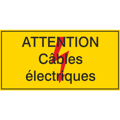 Autocollant Attention / Câbles électriques