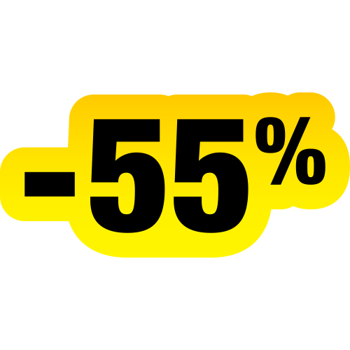 Autocollant Soldes Jaunes Et Noir -55%