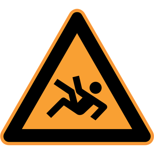 Autocollant Panneau Danger Risque De Chute droit