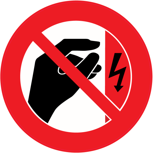 Autocollant Panneau Interdiction De Toucher Choc électrique